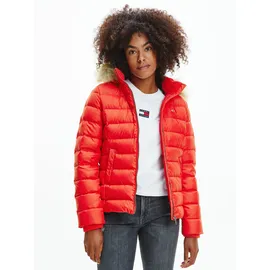 Tommy Jeans Daunenjacke TOMMY JEANS "BASIC HOODED DOWN JACKET", Damen, Gr. XS (34), rot (deep crimson (hellrot)), Web, Obermaterial: 100% Polyester.