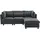 SOFTWEARY Ecksofa mit Hocker, Zier- und Armlehnenkissen, L-Form, Leinen, Wohnzimmersofa - Grau
