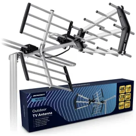 Berdsen DVBT2 Antenne mit Verstärker Innen 12 dB - Reichweite bis zu 80 km - Außen Outdoor Außenantenne - LTE Filter - Full HD Ultra HD 4K