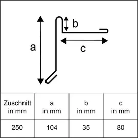 Sarei Ortblech mit Wasserfalz 2000 x 250 mm