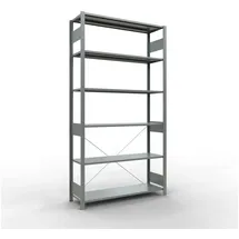 Schulte Lagertechnik Schulte Grundregal "Steckregal MULTIplus150", 2500 x 1300 x 400 mm Agmessung, 6 Fachböden, Kreuzstrebe verzinkt