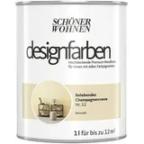 SCHÖNER WOHNEN-Farbe Wandfarbe Designfarbe  (Belebendes Champagnercreme, 1 l, Matt, Konservierungsmittelfrei)