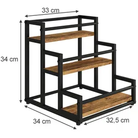 Vicco Raumteiler Fyrk 33 x 34 x 34 cm Eiche rustikal/Schwarz