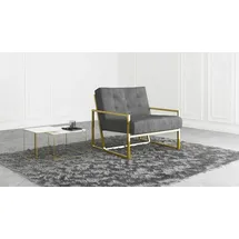 s-style möbel Loungesessel Tampa Samtstoff 0 x 0 x 0 cm Grau