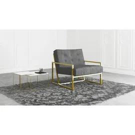 s-style möbel Loungesessel Tampa Samtstoff 0 x 0 x 0 cm Grau