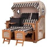 Mr. Deko bene,iving Strandkorb Komplettset Ammersee Grande XL Teak PE shell Modell 505 inkl. Liftersystem