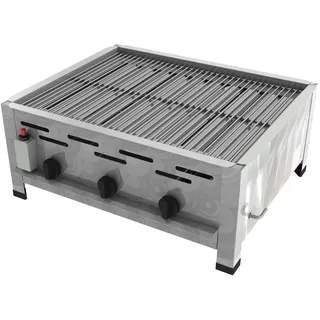 ChattenGlut Professional Gastrobräter 3-flammig Tischgerät 10,8 kW mit Reglerset 650x530x270mm mit Rost