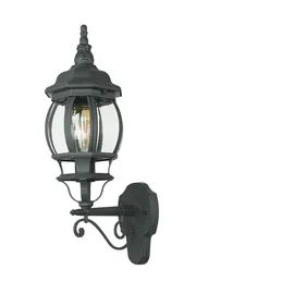 Licht-Erlebnisse Außen Wandlampe (B)15.5 x H:54 cm Laterne nostalgisch Rustikale Außenleuchte Wand Grau IP23 Garten Haus - Gr.: onesize