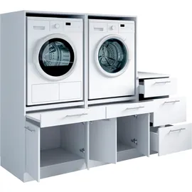 laundreezy Mehrzweckschrank-Set 186 x 162 x 68 cm Weiß