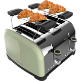 Cecotec Vertikaler Toaster Toastin' time 1700 Double Green, 1700W, Doppelter kurzer und breiter Schlitz 3,8 cm, Obere Stäbe, Edelstahl, Automatische Abschaltung und Pop-up-Funktion, Krümelablage