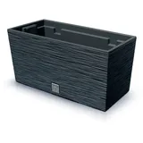 Prosperplast Anthrazitfarbenes Pflanzgefäß mit Behälter, Kollektion FURU, 39,5 x 18,5 x 19,5 cm, Fassungsvermögen 8 L.