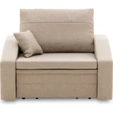 Klappsessel mit Schlaffunktion für Wohnzimmer, Schlafsessel Vertico 80cm Beige - Beige