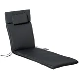 Outsunny Liegenauflage Gartenliege mit Kopfkissen 198 x 53 x 5 cm Grau