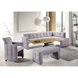 exxpo - sofa fashion Essbank EXXPO - SOFA FASHION "Barista, bequem und elegant, hohe Bodenfreiheit", rosa (powder rose), B:245cm H:83cm T:159cm, Sitzbänke, Essbank, Eckbank Barista bequem und elegant, hochwertige Detailverarbeitung