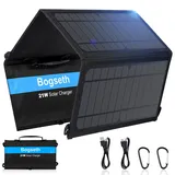 Bogseth 21W Solarpanel Faltbar mit 2 USB Anschluss Wasserdichtes Tragbares Solarladegerät für Handy,IPX4 Solar Panel Outdoor,Camping Solar Charger für iPhone Smartphone Tablets GoPro usw