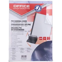 OFFICER PRODUCTS Deckblätter Einbanddeckel aus Transparent PVC Klarsichtfolie 100 Stück DIN A4 200 g/qm