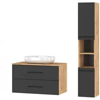 Planetmöbel Badmöbel Set LUX 90 cm mit Aufsatzwaschbecken und