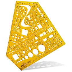 ARISTO Zeichenschablone gelb-transparent