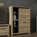 Forte "San Cayetano", braun (mauvella eiche, cabezone eiche), B:111,7cm H:143cm T:42,2cm, Dekorfolie, Spanplatte, Sideboards