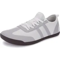 WHITIN Herren Barfußschuhe Sommer Breite Barfuss Schuhe Weit Barfuß Sneaker Dünne Barefoot Shoes Men Atmungsaktiv Turnschuhe Hallenschuhe Männer Grau Weiß 42 EU - 42 EU Weit