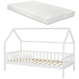[en.casa] Hausbett Ydre 90 x 200 cm Kiefer weiß