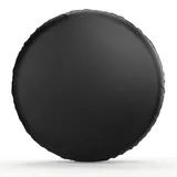 Geloo 15 Zoll Reserveradabdeckung, Universal Schwarz Weiches LederReifencover Wasserdicht Staubdicht Ersatzreifenabdeckung für Durchmesser 70cm-75cm/28-29"