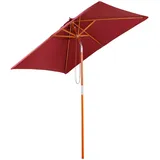 Outsunny Sonnenschirm 200 x 150 cm Weinrot