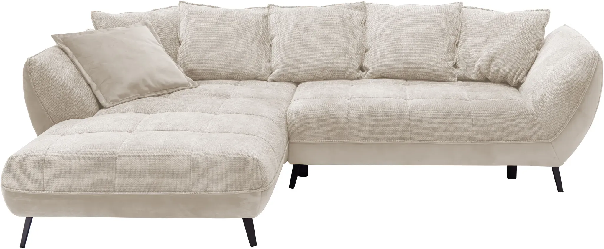 Ecksofa EXXPO - SOFA FASHION "Midway mit einfacher Easy-Lift-Bettfunktion, bequem und modern", beige, B:282cm H:91cm T:187cm, Sofas, inkl. Bettfunktion und praktischem Bettkasten, L-Form