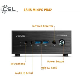 Asus PN42 N100 GB M.2 SSD 16 GB RAM / Windo 11 Pro, Intel 4X 3400 MHz, 500 Intel UHD Graphics), PC schwarz