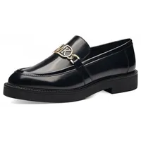 Marco Tozzi Guido Maria Kretschmer Damen Loafer ohne Absatz aus Kunstleder Elegant, Schwarz (Black Brush), 37