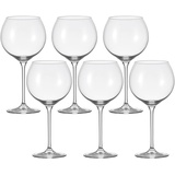 LEONARDO 6er Set, spülmaschinenfeste Rotwein-Gläser, Rotwein-Kelch mit gezogenem Stiel, Wein-Gläser Set, 750 ml, 035389
