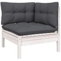 vidaXL 2-Sitzer Loungesofa weiß inkl. Kissen 806647