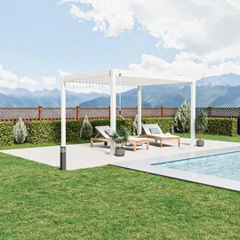 pergoline Pavillon 3 x 4 m inkl. 4 Seitenteile Weiß