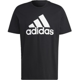 adidas Herren Essentials Single Langarm T-Shirt, Black/White, M