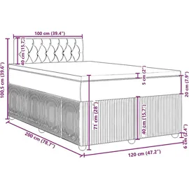 vidaXL Boxspringbett 120 x 200 cm Creme
