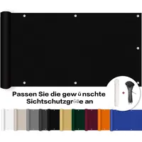 ROBAG Balkon Sichtschutz Balkon sichtschutz balkonverkleidung, Balkon sichtschutz Ideen Wasserabweisend Sonnenschutz in div Größen & Farben, für den Gartenzaun oder Balkon, 100x500cm, Schwarz