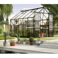 Vitavia Gewächshaus Phönix 8300 ESG/NSG, inkl. Fundament, ca. B257/H254/T324 cm, Schwarz