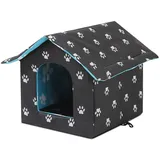 Pengrity Katzenhaus Outdoor Winterfest Isoliert, Katzenhütte für Draußen, Outdoor Katzenhaus Winterfest, 45x43x40 cm, Wasserdicht Hundehöhle, Hundehütte Indoor, Katzenhöhle für Streuner Haustiere