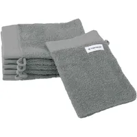 Tom Tailor Unisex Waschhandschuhe im 6er-Pack, grau, Uni, Gr.