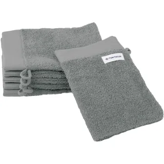 Unisex Waschhandschuhe im 6er-Pack, grau, Uni, Gr. 16X21