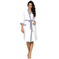 comtessa Morgenmantel Comtessa Damen Frottee Morgenmantel Indigo Weiß, Stretch-Frottier, Bindegürtel, praktischer und pflegeleichter Morgenmantel weiß 44
