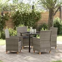 vidaXL Garten Essgruppe 5-tlg. Grau