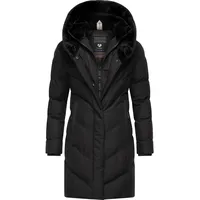Ragwear Damen, Wintermantel Warmer wasserdichter Mantel mit flauschigem Kunstfell-Kragen