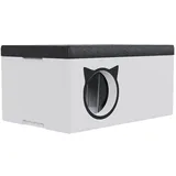 QLS Katzenhaus 58x38 cm Wetterfest aus Styropor mit Vorhang