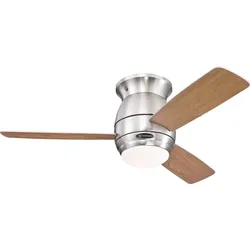 Westinghouse Halley Deckenventilator   Flügelfarbe: Ahorn Gehäusefarbe (Details): Nickel