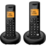 ALCATEL E260 S. Voice Duo – Schnurloses DECT-Telefon mit Anrufbeantworter – Großes Hintergrundbeleuchtetes Display – Freisprechfunktion – Blockierung unerwünschter Anrufe – 2 Mobilteile – Schwarz