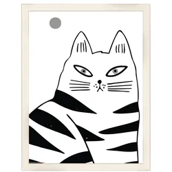 walther + design Liv Holz Bilderrahmen 30x40 cm, WEISS, dicke Katze