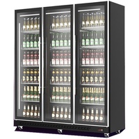 Mobiler Flaschenkühlschrank mit 3 Glastüren Getränkekühlschrank Kühlschrank Gastro 1173 L 0/10°C ISO 48 mm