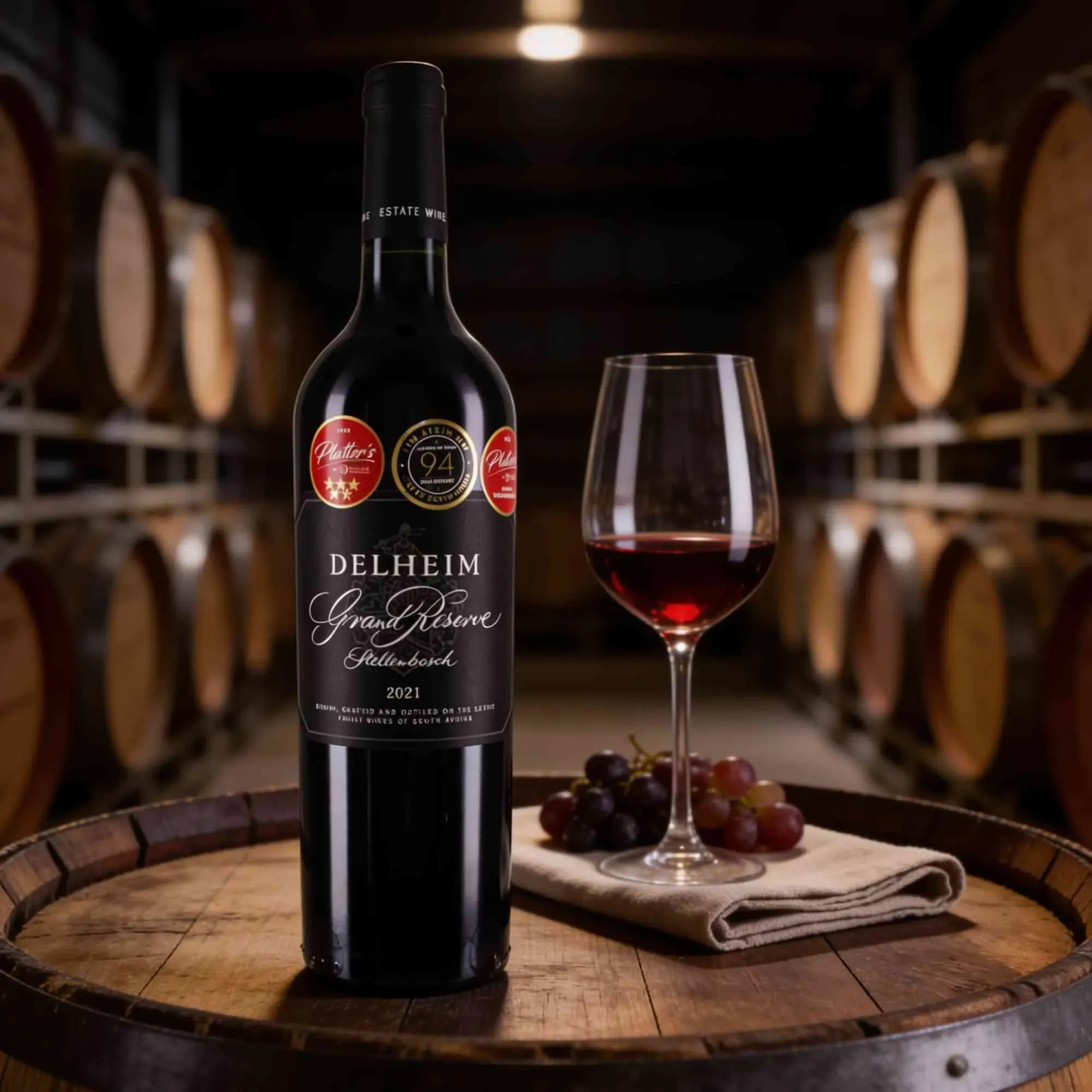 Delheim 2021 Delheim Grand Reserve 2021 Cabernet Franc,Cabernet Sauvignon,Merlot Südafrika