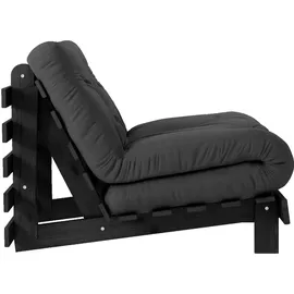 Karup Daybett KARUP DESIGN "Roots Sofa Bed, Schlafsofa, Bettfunktion, FSC-Massivholz, B: 90 cm", grau (dunkelgrau), B:90cm H:85cm, Bezug: 80% Baumwolle, 20% Polyester, Daybetten, Inkl. Futonmatratze. Made in Europe, minimalistisches Design